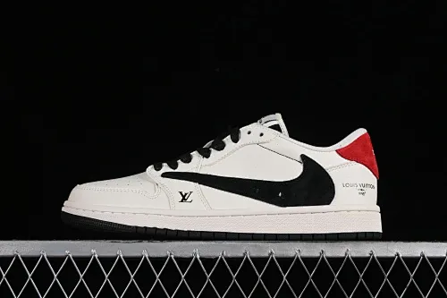 All categories Air Jordan Jordan series basketball shoes Air Jordan 1 Low High-end customized low-top sneakers Special offer Travis Scott x Fragment Design x Jordan Air Jordan 1 Low OG SP AJ1 Joe 1 LV rice black red low-top cultural casual sneakers LX1988-700